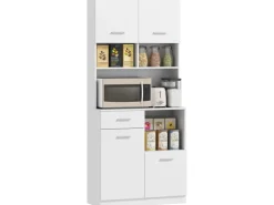 HOMCOM Küchenschrank  Hochschrank MDF Weiß 80L x 35B x 180H cm