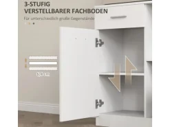 HOMCOM Küchenschrank  Hochschrank MDF Weiß 80L x 35B x 180H cm