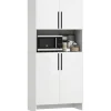 HOMCOM Küchenschrank Spanlatte 79L x 40B x 175H cm Weiß