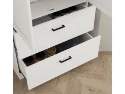 HOMCOM Küchenschrank Spanplatte MDF 75L x 39B x 178H cm Cremeweiß