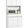 HOMCOM Küchenschrank Spanplatte MDF 100L x 38B x 180H cm Weiß