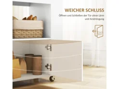 HOMCOM Küchenwagen mit Arbeitsplatte Spanplatte Eiche 83L x 40B x 83H cm