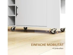 HOMCOM Küchenwagen mit Arbeitsplatte Spanplatte Eiche 83L x 40B x 83H cm