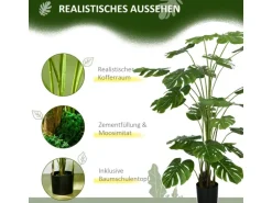 HOMCOM Künstliche Pflanze Kunststoff Metall Ø20 x 180H cm