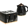 HOMCOM Kocher-Toaster-Set Kunststoff Stahl 24,1L x 19,5B x 23,2H cm Schwarz