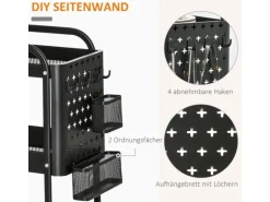 HOMCOM Servierwagen Stahl Kunststoff 51,5L x 32B x 75,6H cm Schwarz