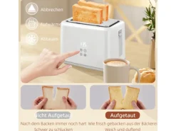 HOMCOM Wasserkocher-Toaster-Set Kunststoff Edelstahl 21,5L x 15,5B x 25,1H cm Weiß