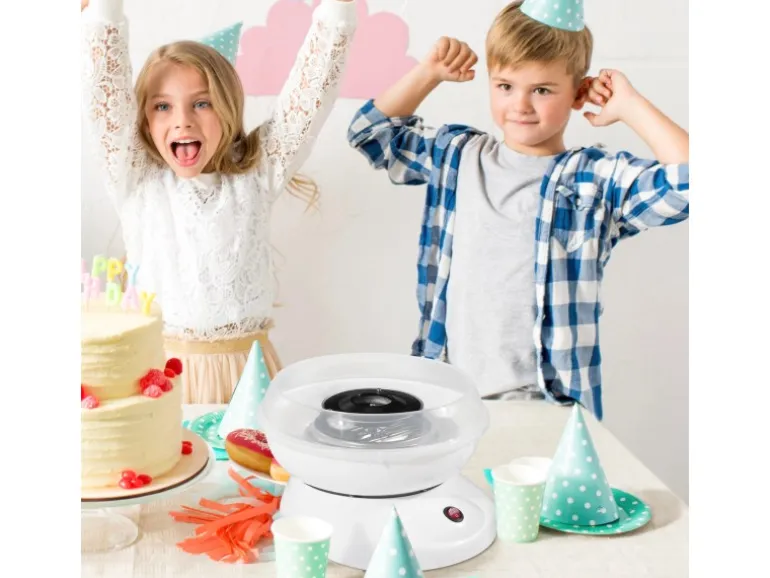 HOMCOM Zuckerwattemaschine Einfach zu Bedienendes Zuckerwattegerät PP Weiß