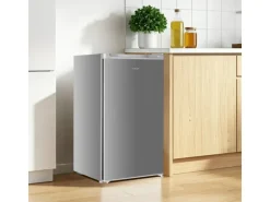 homeX Kühlschrank ohne Gefrierfach Vollraumkühlschrank Klein 88L Nutzinhalt Tischkühlschrank Freistehend Silber