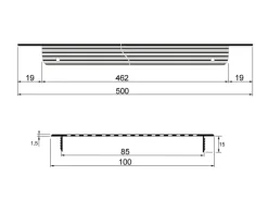 Häusler Lüftungsgitter LG-5010 W Steggitter Weiß PVD 500 x 100mm Zuluft Abluft Türgitter