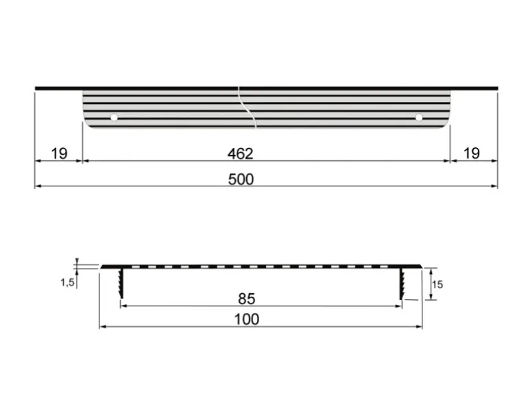 Häusler Lüftungsgitter LG-5010 W Steggitter Weiß PVD 500 x 100mm Zuluft Abluft Türgitter