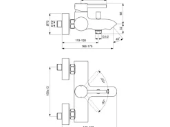 Ideal Standard Badearmatur Ceraline AP Chrom