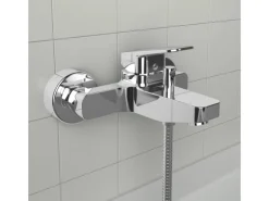 Ideal Standard Badearmatur Ceraplan Chrom Aufputz mit Handbrause-Set