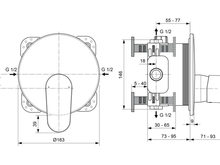 Ideal Standard Brausearmatur Cerafine O Unterputz Chrom
