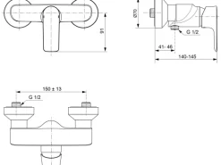 Ideal Standard Brausearmatur Connect Air Aufputz Silver Storm