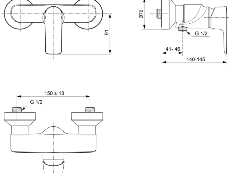 Ideal Standard Brausearmatur Connect Air AP Chrom