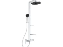 Ideal Standard Duschsystem Einhebel-Armatur mit Regen- und Handbrause Silver