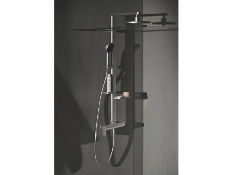 Ideal Standard Duschsystem Einhebel-Armatur mit Regen- und Handbrause Silver