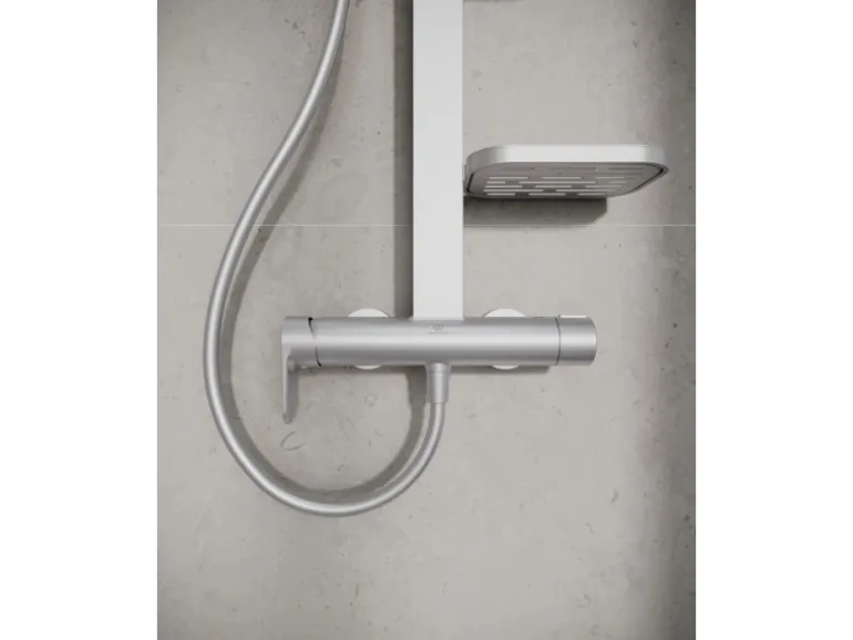 Ideal Standard Duschsystem Einhebel-Armatur mit Regen- und Handbrause Silver