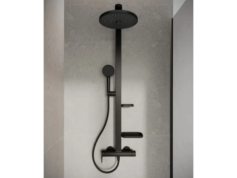 Ideal Standard Duschsystem Einhebel-Armatur mit 2 Brausen Schwarz Matt