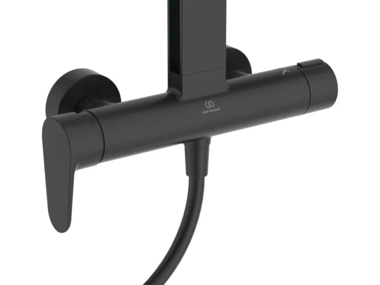 Ideal Standard Duschsystem Einhebel-Armatur mit 2 Brausen Schwarz Matt