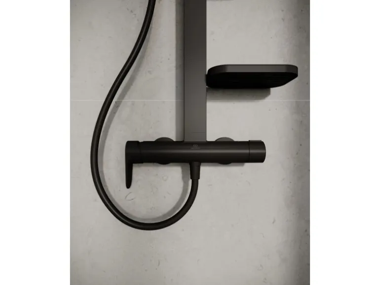 Ideal Standard Duschsystem Einhebel-Armatur mit 2 Brausen Schwarz Matt