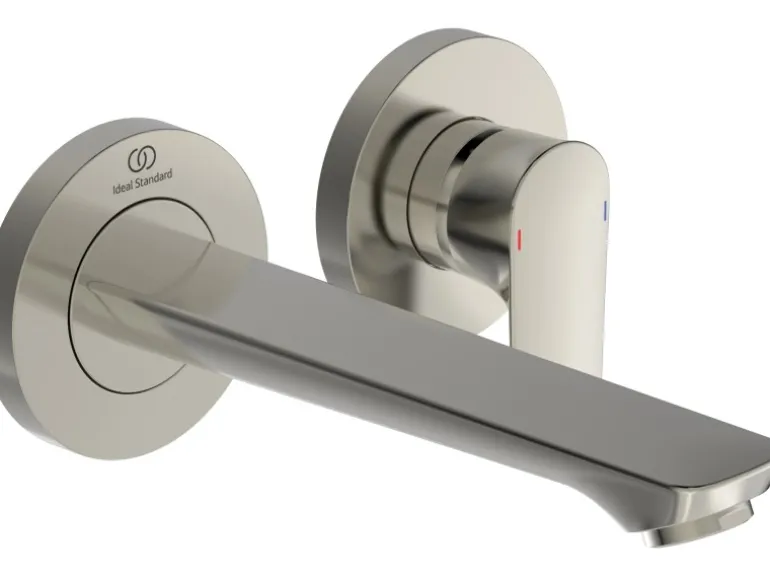 Ideal Standard Wand-Waschtischarmatur Connect Air Ausladung 18,5 cm Silver Storm