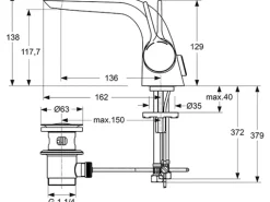 Ideal Standard Waschtischarmatur Melange Chrom