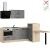 Impuls Küchen Einbauküche IKZ1350H9 225 x 241 cm Beton-Optik  mit E-Geräten