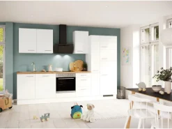 Impuls Küchen Küchenzeile IBZ43108V 310 cm Weiß ohne E-Geräte