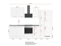 Impuls Küchen Küchenzeile IBZ43108V 310 cm Weiß ohne E-Geräte