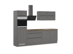 Impuls Küchen Küchenzeile IKZ12806L 280 cm Grafit mit E-Geräten