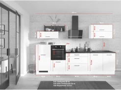 Impuls Küchen Küchenzeile IBZ4320GL 320 cm Grafit  ohne E-Geräte