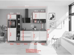 Impuls Küchen Küchenzeile IBZ42807P 280 cm Weiß ohne E-Geräte