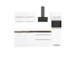 Impuls Küchen Küchenzeile IBZ4280U6 280 cm Weiß ohne E-Geräte