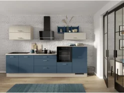Impuls Küchenzeile 320 cm ohne E-Geräte Alby Blue rechts