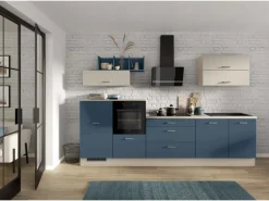 Impuls Küchenzeile 320 cm ohne E-Geräte Alby Blue links