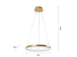 Just Light Pendelleuchte Circle Gold Ø 40 cm