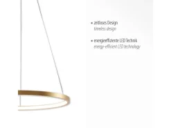 Just Light Pendelleuchte Circle Gold Ø 40 cm