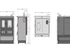 Justus Küchenofen Rustico 90 2.0 Stahl Schwarz 7 kW