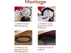 kalb Alien QI Unterbau Ladegerät Schwarz Ladedistanz 15-33mm Smart Wireless