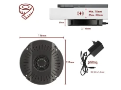 kalb DualCharge 10W Drahtlos Ladegerät Mit 15W USB Ausgang Unterbau Bis 30 mm Unsichtbar Induktionsladegerät Mit Lüfter Netzteil 1200 mm Kabel