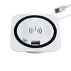 kalb Einbau Schnellladegerät 15W 7,5cm Druchmesser Kabelloses Laden 2x USB-Ports Induktionsladegerät Weiß