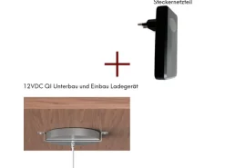 kalb 12VDC QI Unterbau Und Einbau Ladegerät Grau Ladedistanz 3 - 18 mm Wireless