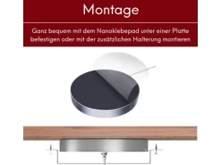 kalb 12VDC QI Unterbau Und Einbau Ladegerät Grau Ladedistanz 3 - 18 mm Wireless