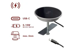 kalb 15W Einbau Drahtlos Ladegerät USB-C Druchmesser 60mm Schnell Ladestation für Smartphones Möbel Induktion Schnellladegerät Wireless Charger Platio
