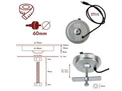 kalb 15W Einbau Drahtlos Ladegerät USB-C Druchmesser 60mm Schnell Ladestation für Smartphones Möbel Induktion Schnellladegerät Wireless Charger Platio