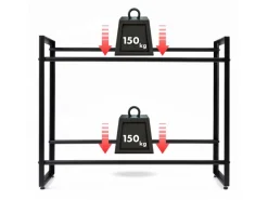 KARAT Flaschenkastenständer Kenji - Robustes Lagerregal für Büro, Küche, Garage oder Flur - Schwarz - 104 x 32 x 82 cm