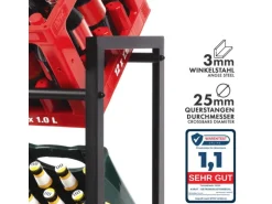 KARAT Flaschenkastenständer Kenji - Robustes Lagerregal für Büro, Küche, Garage oder Flur - Schwarz - 104 x 32 x 82 cm