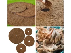 KARAT Mulchscheiben Kokos Pflanzenschutzmatte Winterschutz Kokosfaser 5er-Set Ø 20 cm